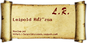 Leipold Rózsa névjegykártya
